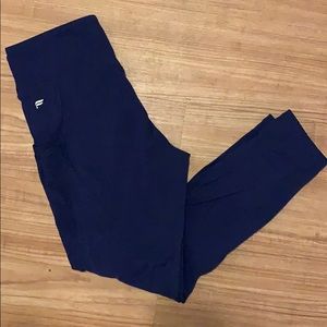 Fabletics Capri legging with mesh bottom.